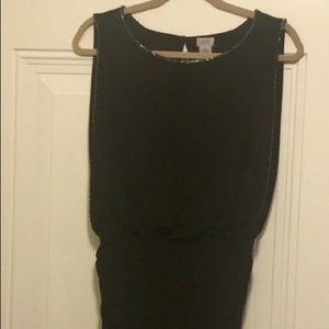 Cache Formal Black Dress Sz 6 Faux Crystal Accents